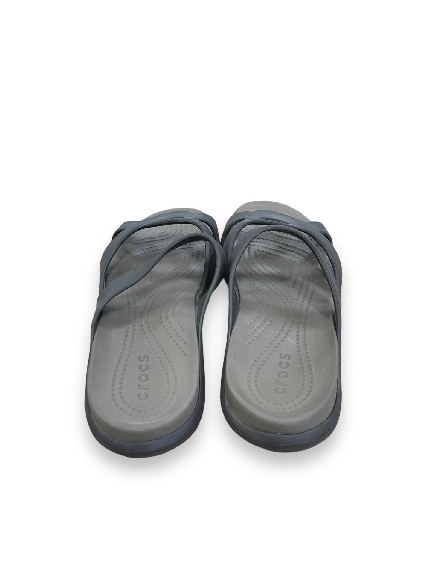 Brown Sandals Flats Crocs, Size 10