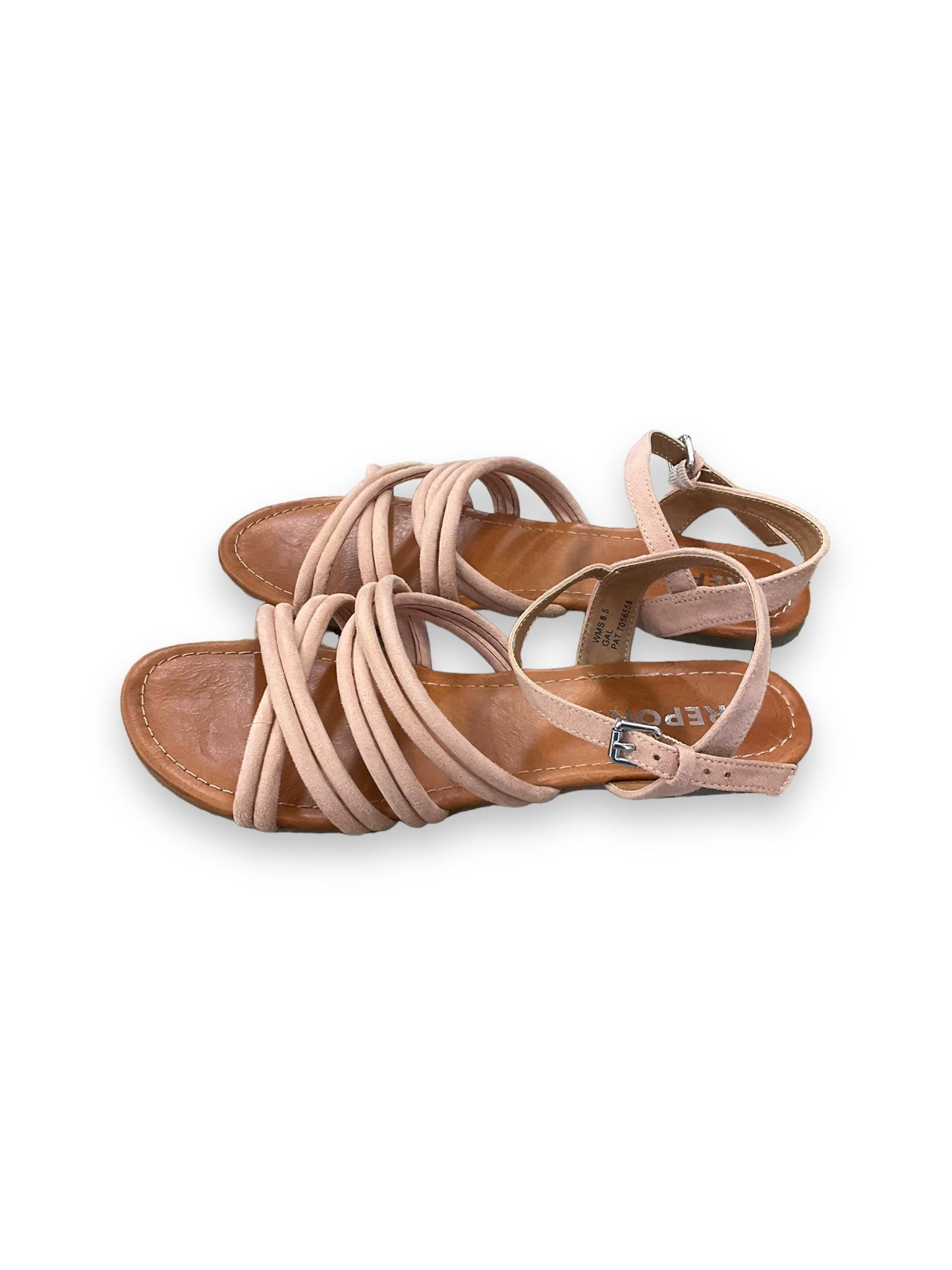 Brown & Pink Sandals Flats Report, Size 8.5
