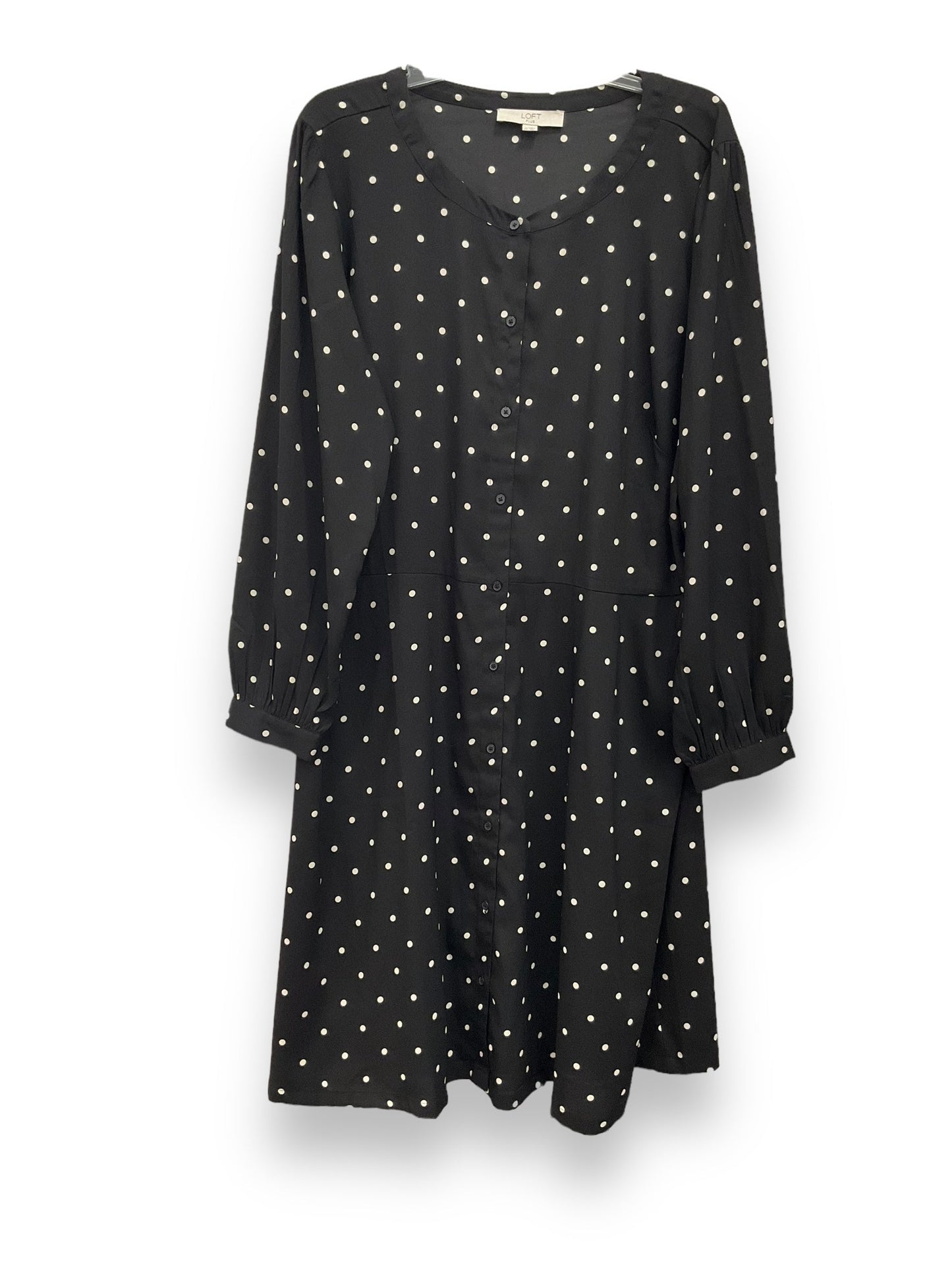 Polkadot Pattern Dress Casual Midi Loft, Size 3x