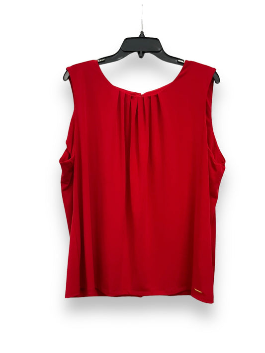 Red Blouse Sleeveless Calvin Klein, Size 2x