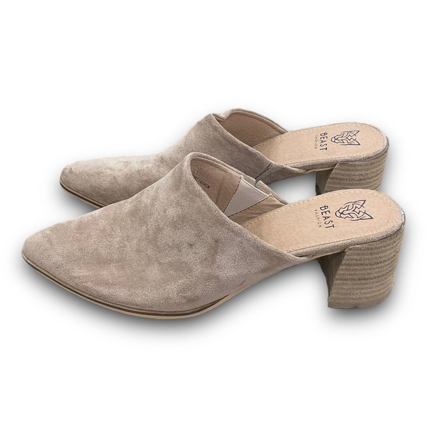 Taupe Shoes Heels Block Cmc, Size 10