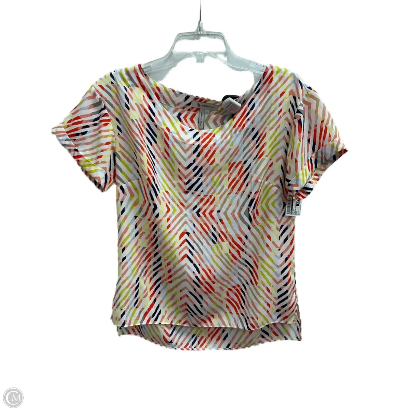 Top Short Sleeve By Bcbg In Multi-colored, Size: S