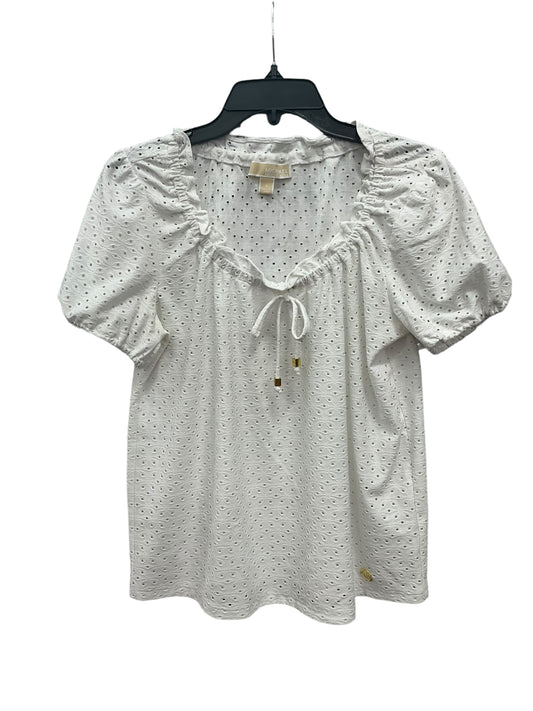 White Top Short Sleeve Michael By Michael Kors, Size S