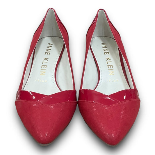 Red Shoes Heels Kitten Anne Klein, Size 8