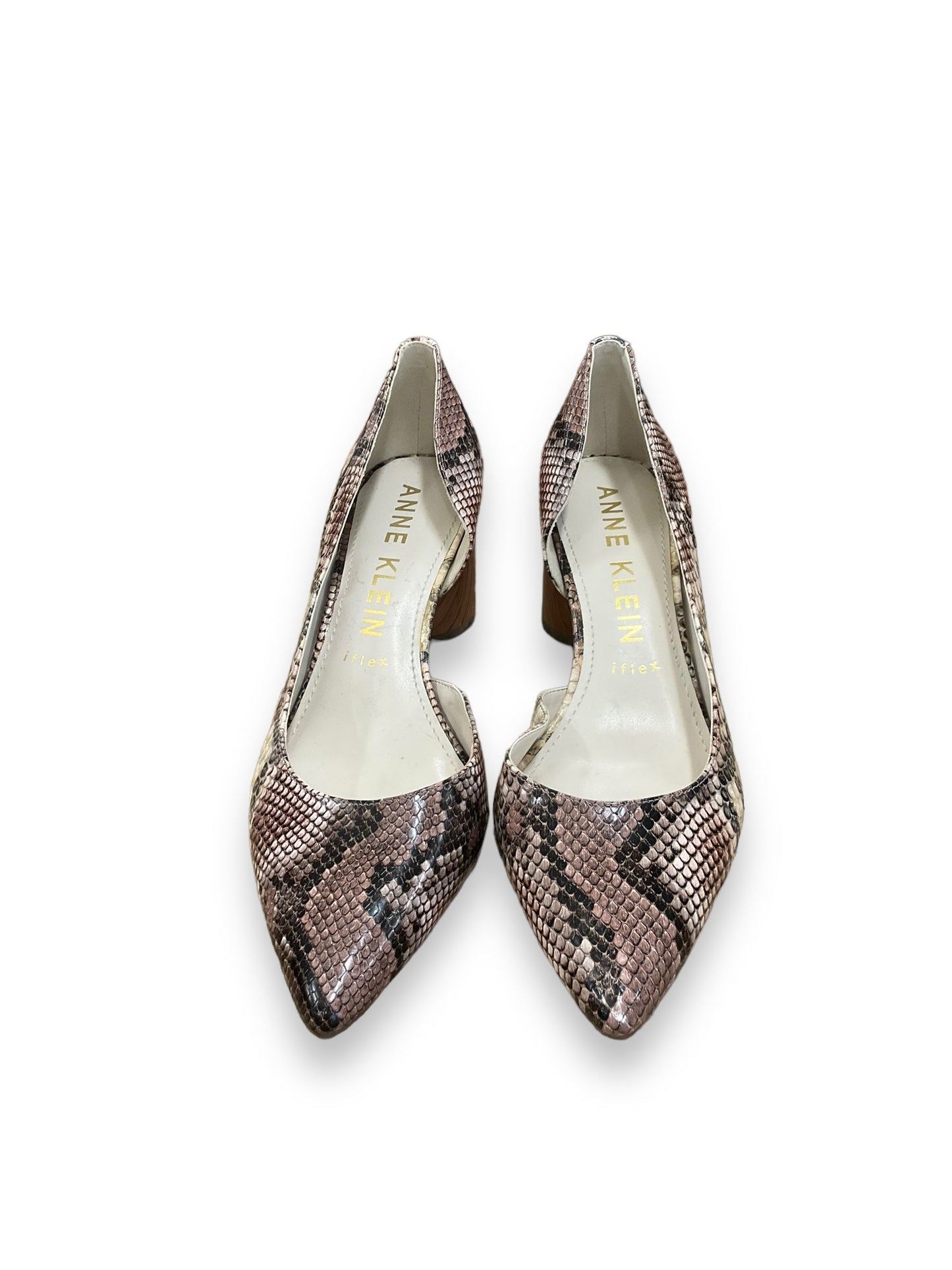 Snakeskin Print Shoes Heels Block Anne Klein, Size 9