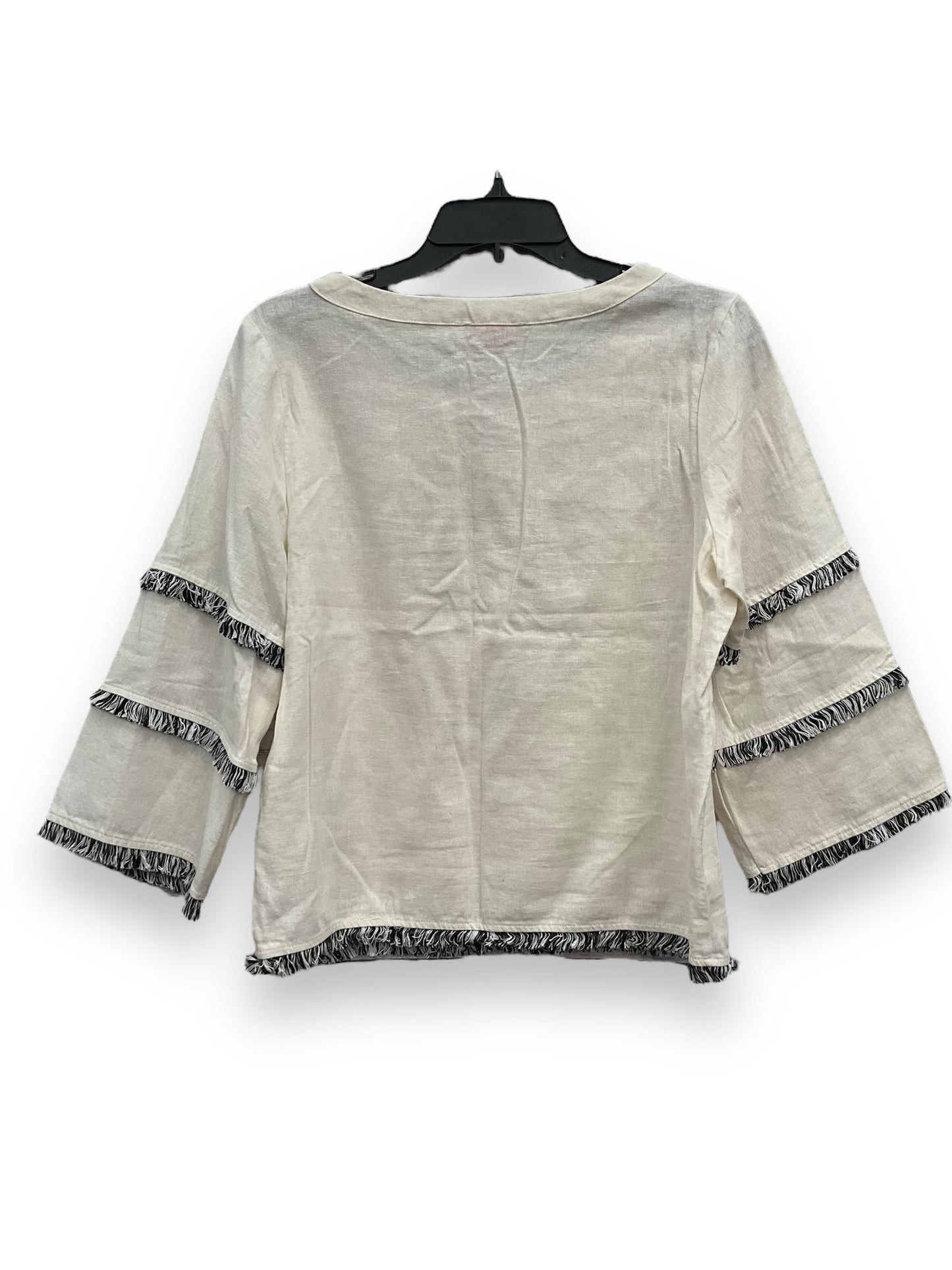 Cream Top 3/4 Sleeve Isaac Mizrahi, Size M