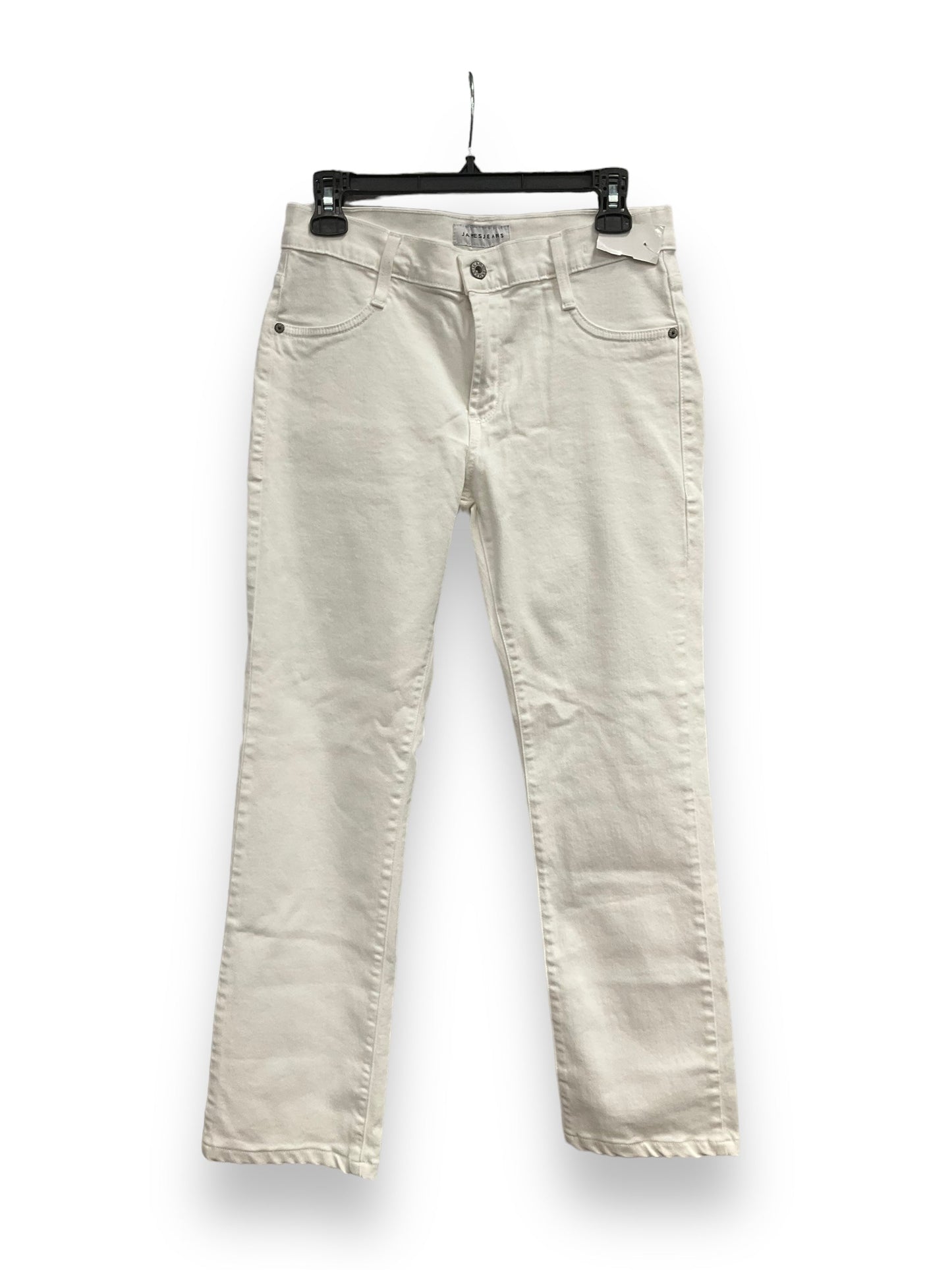 White Jeans Straight James Jeans, Size 10