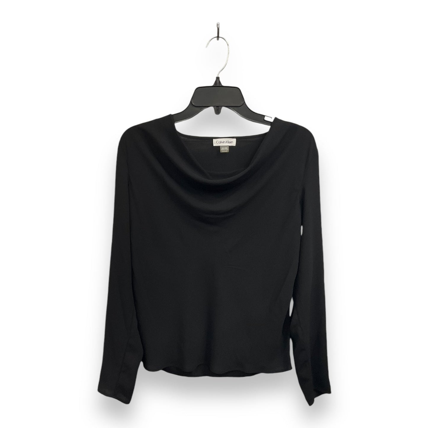 Top Long Sleeve By Calvin Klein In Black, Size: S