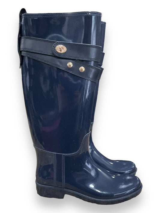 Boots Designer By Coach In Navy, Size: 7