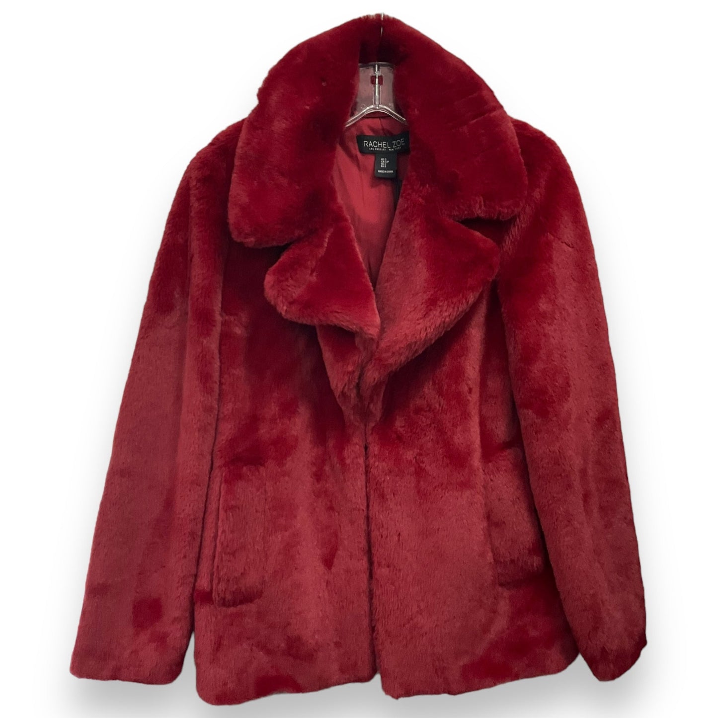 Jacket Faux Fur & Sherpa By Rachel Zoe In Red, Size: S