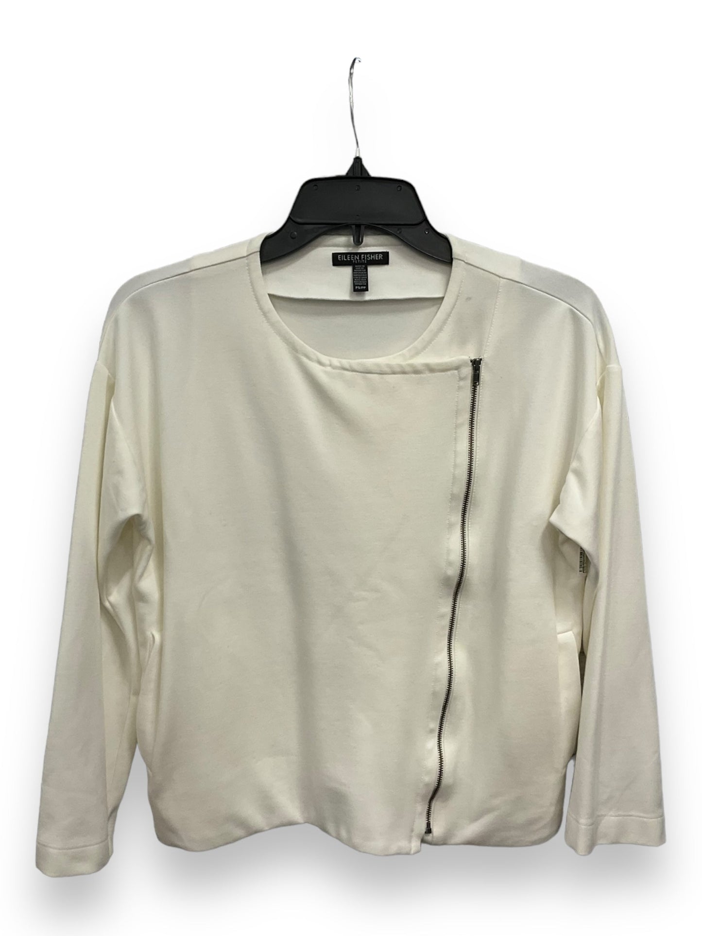 Top Long Sleeve By Eileen Fisher In White, Size: Petite   S