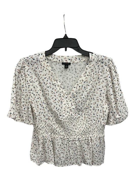 Top Short Sleeve By Ann Taylor In White, Size: Xs