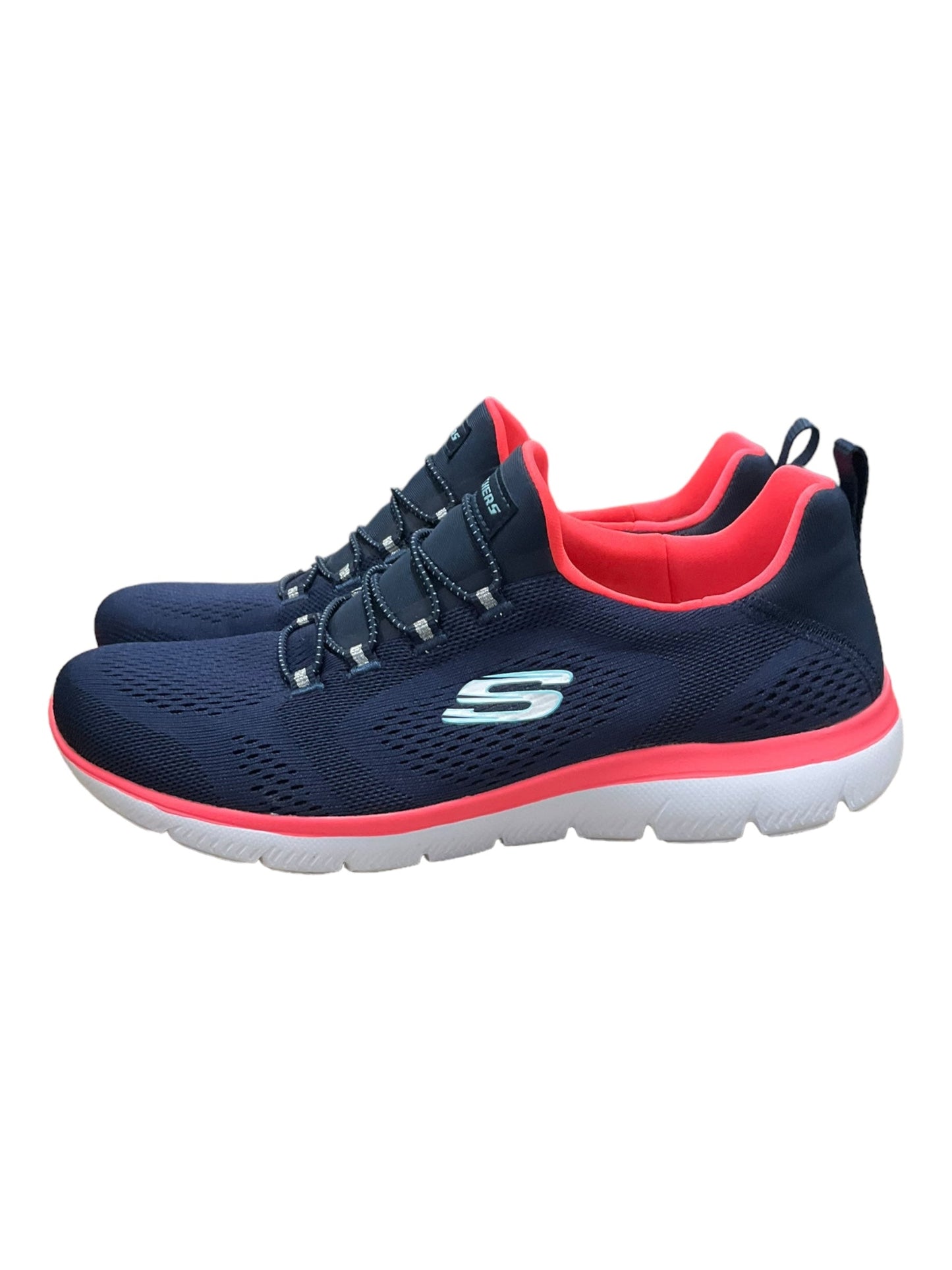 Shoes Athletic By Skechers In Blue & Pink, Size: 7.5