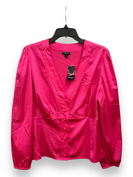 Top Long Sleeve By Torrid In Pink, Size: 2x