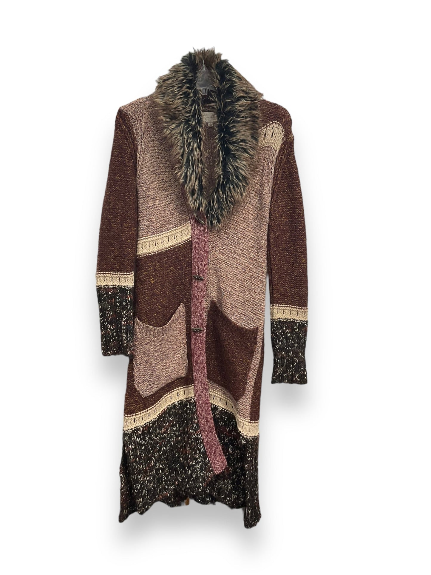 Coat Faux Fur & Sherpa By Cmb In Multi-colored, Size: S