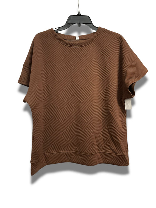 Top 2pc Short Sleeve By Clothes Mentor In Brown, Size: Xl