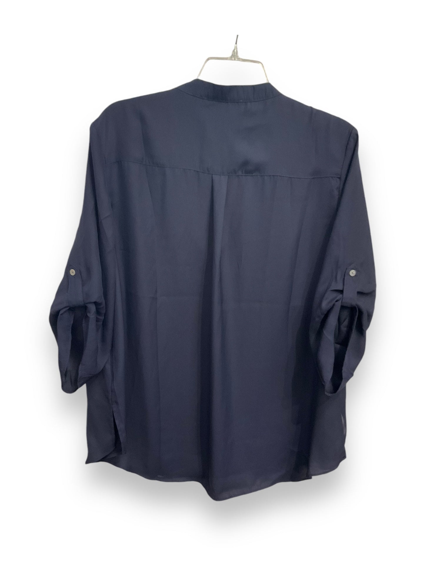 Blouse 3/4 Sleeve By Philosophy In Blue, Size: Xl