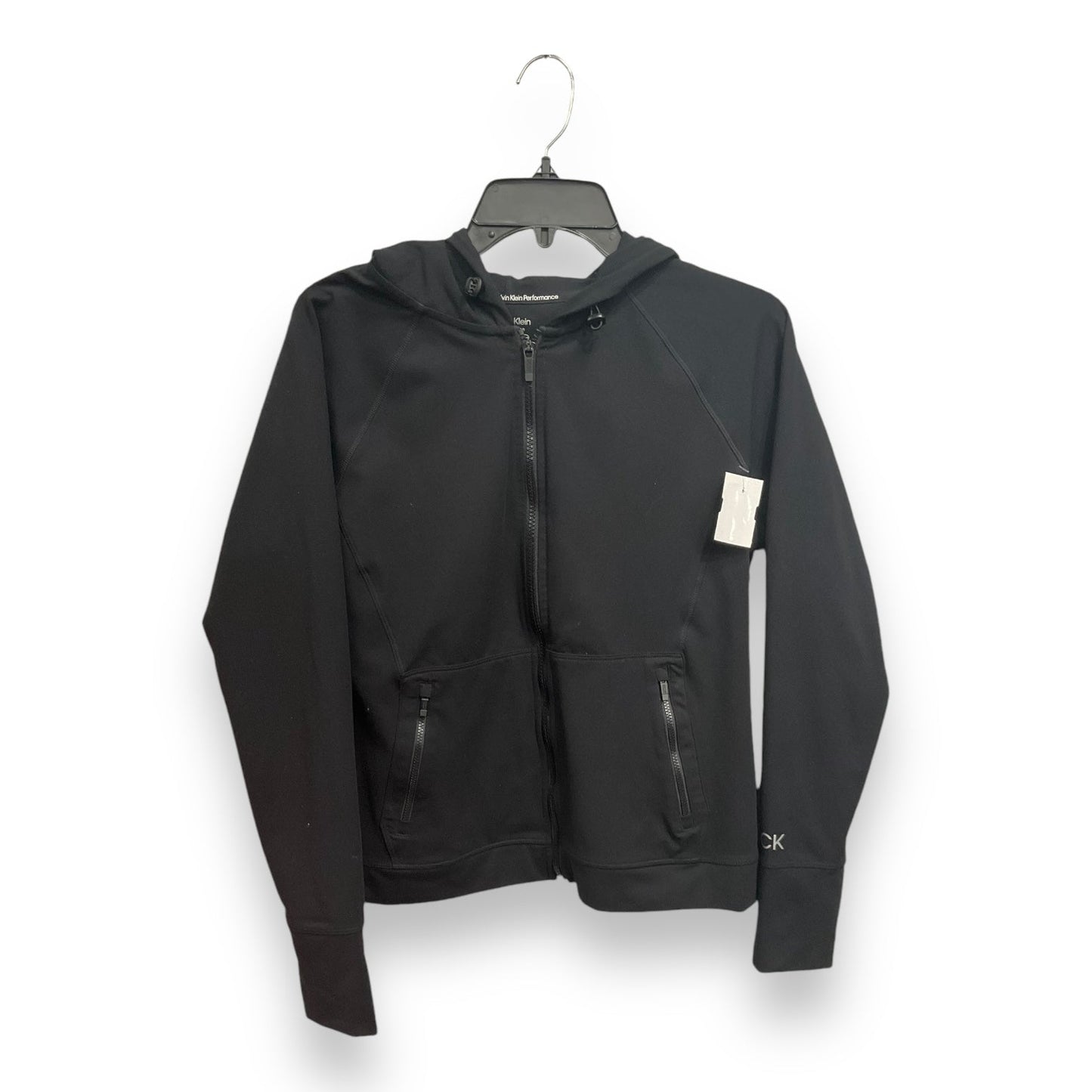 Athletic Jacket By Calvin Klein In Black, Size: L