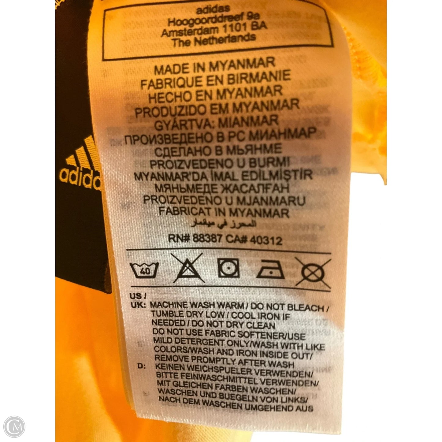 Top Short Sleeve By Adidas In Yellow, Size: S