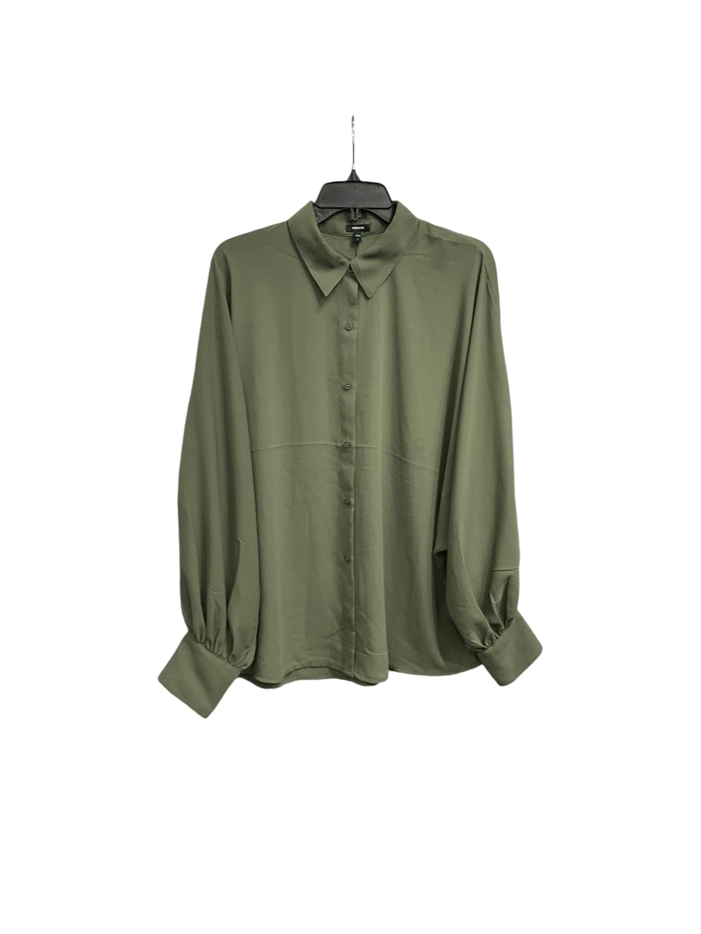 Blouse Long Sleeve By Express In Green, Size: L