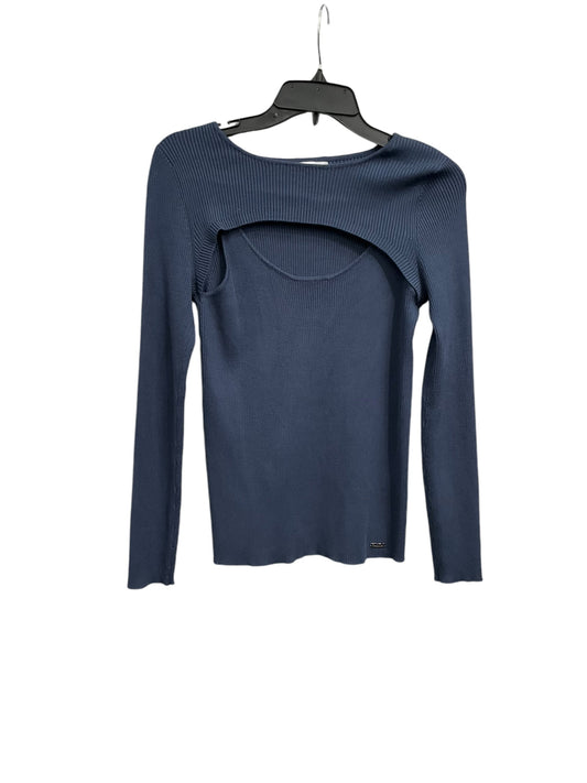 Top Long Sleeve By Calvin Klein In Blue, Size: M