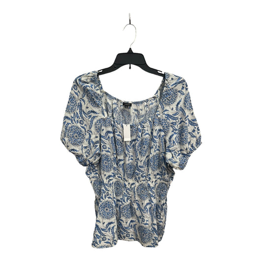 Blouse Short Sleeve By Talbots In Blue, Size: L