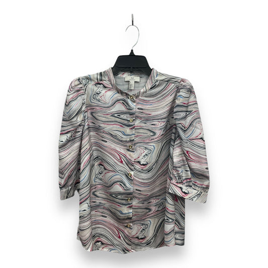 Blouse Long Sleeve By Halston In Multi-colored, Size: M