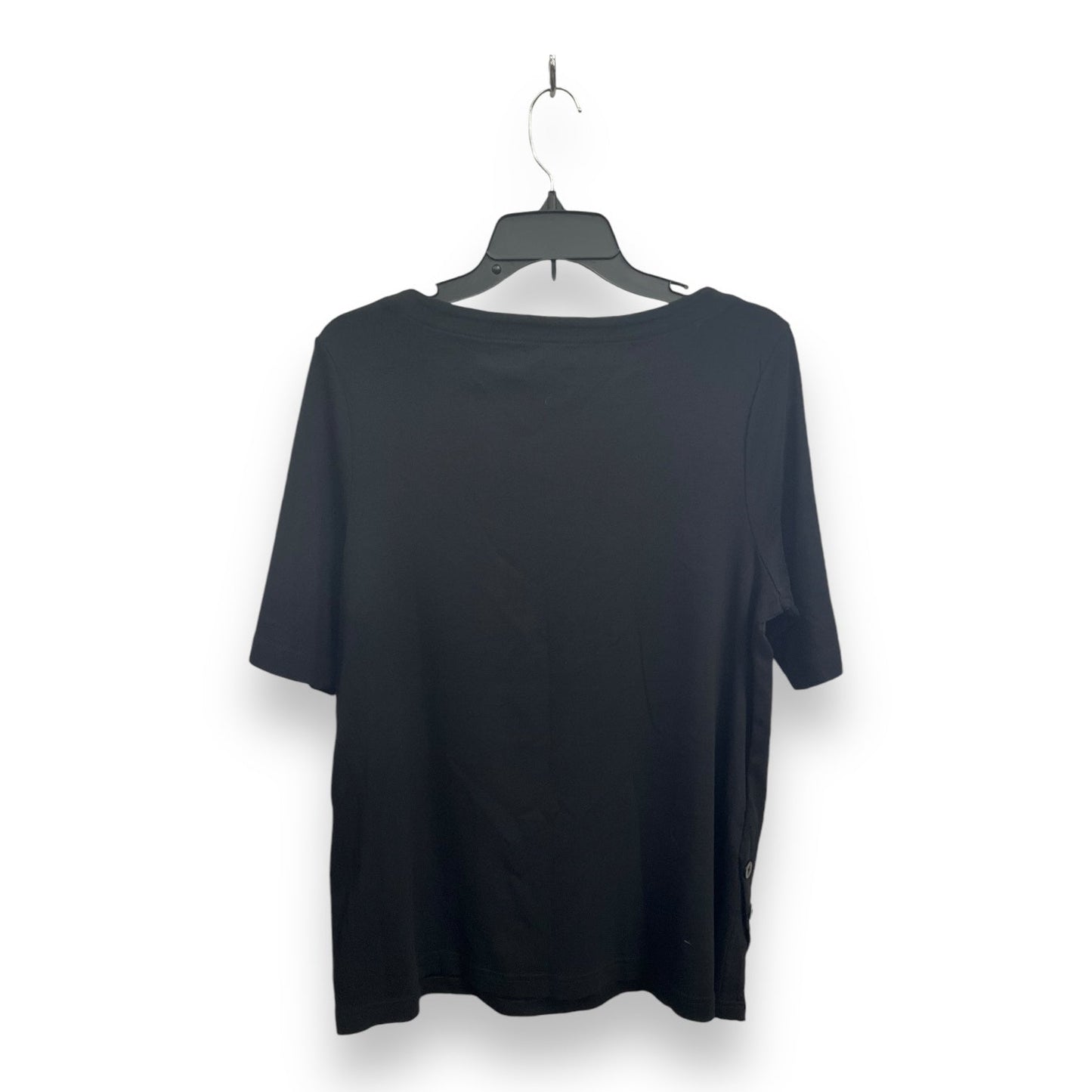 Top Short Sleeve Basic By Chicos In Black, Size: L