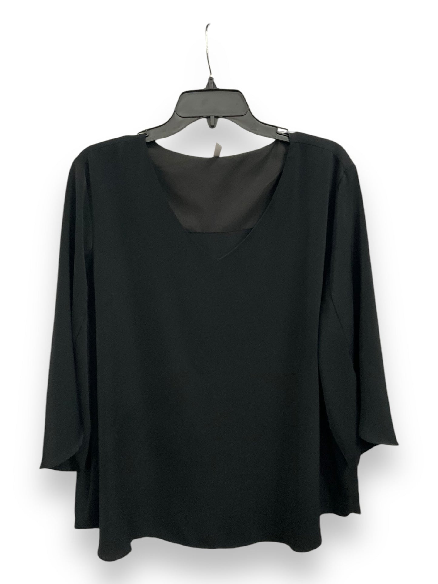 Blouse Long Sleeve By Clothes Mentor In Black, Size: 2x