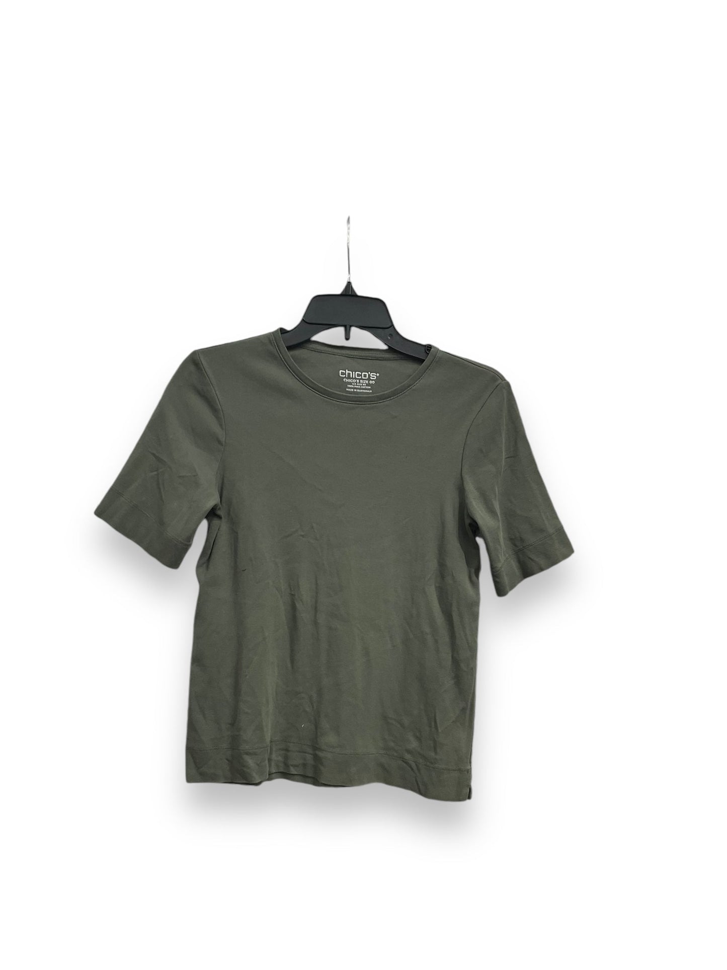 Top Short Sleeve Basic By Chicos In Green, Size: Xs