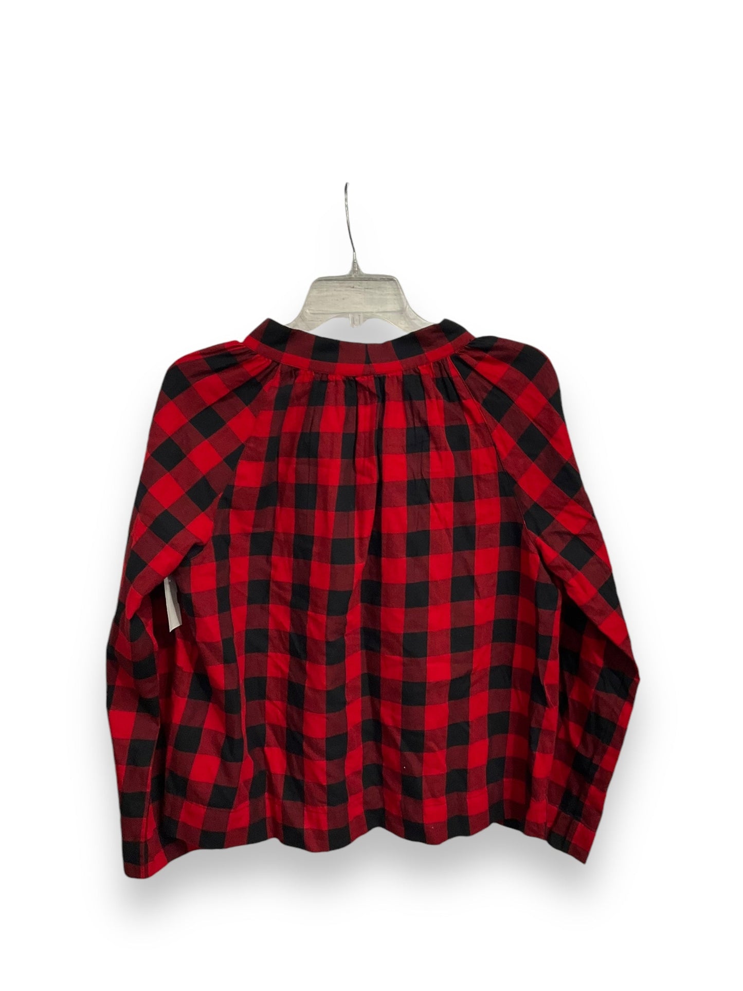 Top Long Sleeve By Madewell In Plaid Pattern, Size: S