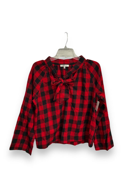 Top Long Sleeve By Madewell In Plaid Pattern, Size: S