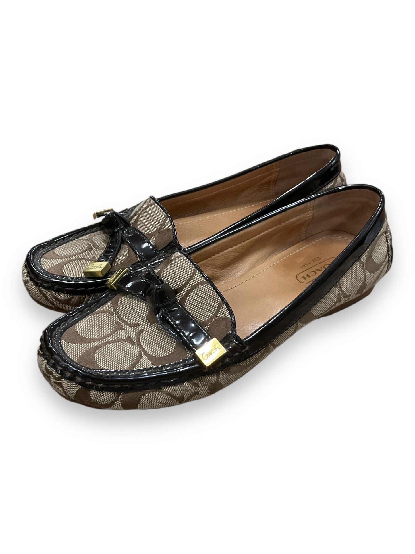 Shoes Flats By Coach In Brown, Size: 6.5