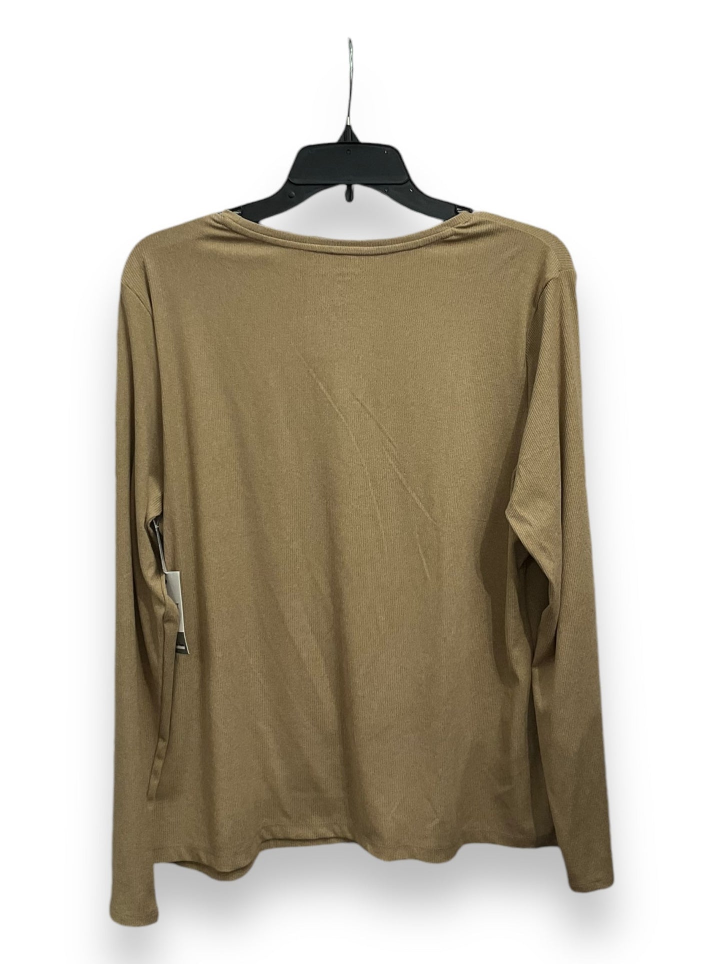 Top Long Sleeve Basic By Nine West In Brown, Size: Xl