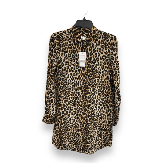 Blouse Long Sleeve By Equipment In Animal Print, Size: Xs