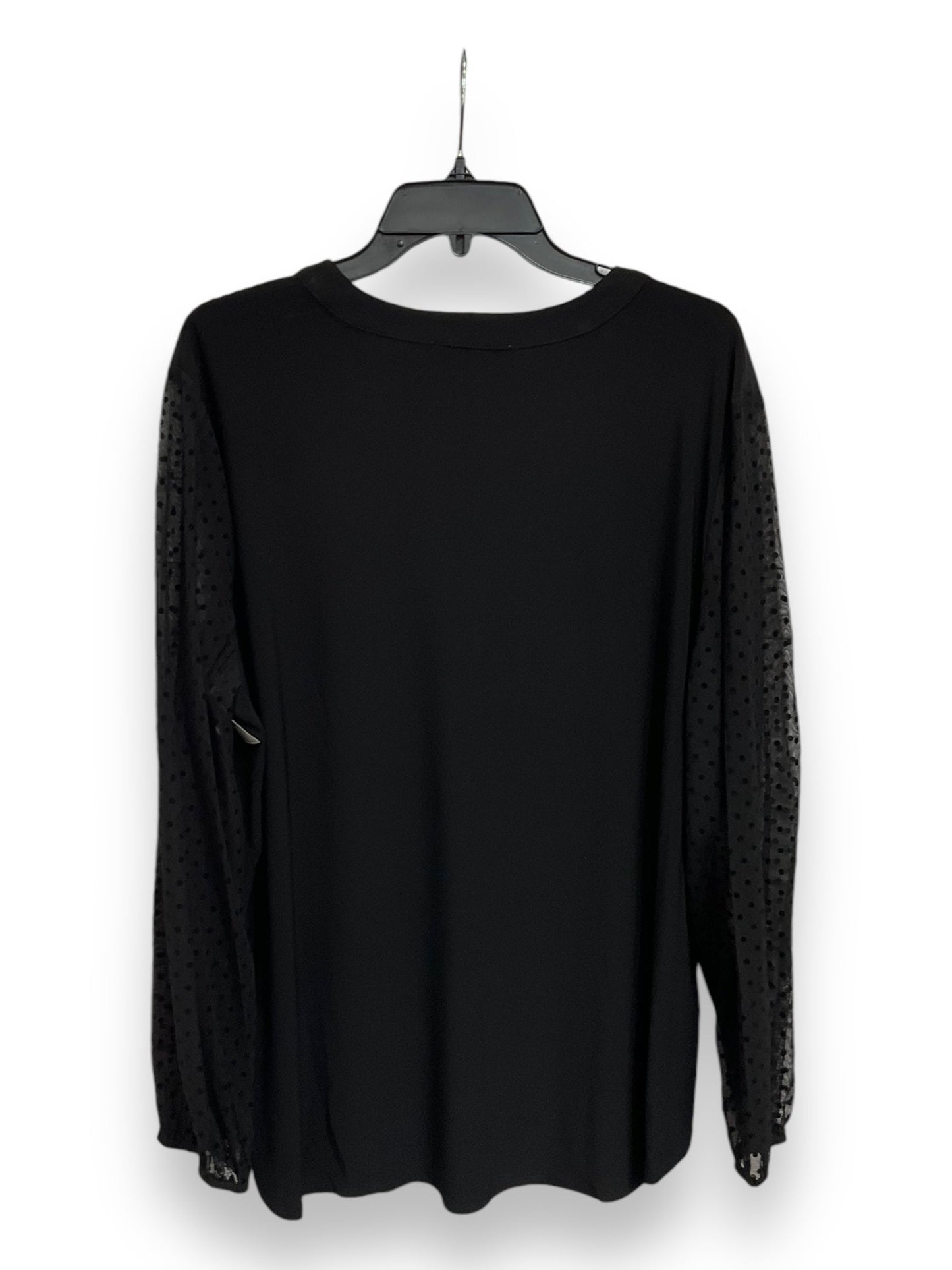 Top Long Sleeve Basic By Kasper In Black, Size: 2x