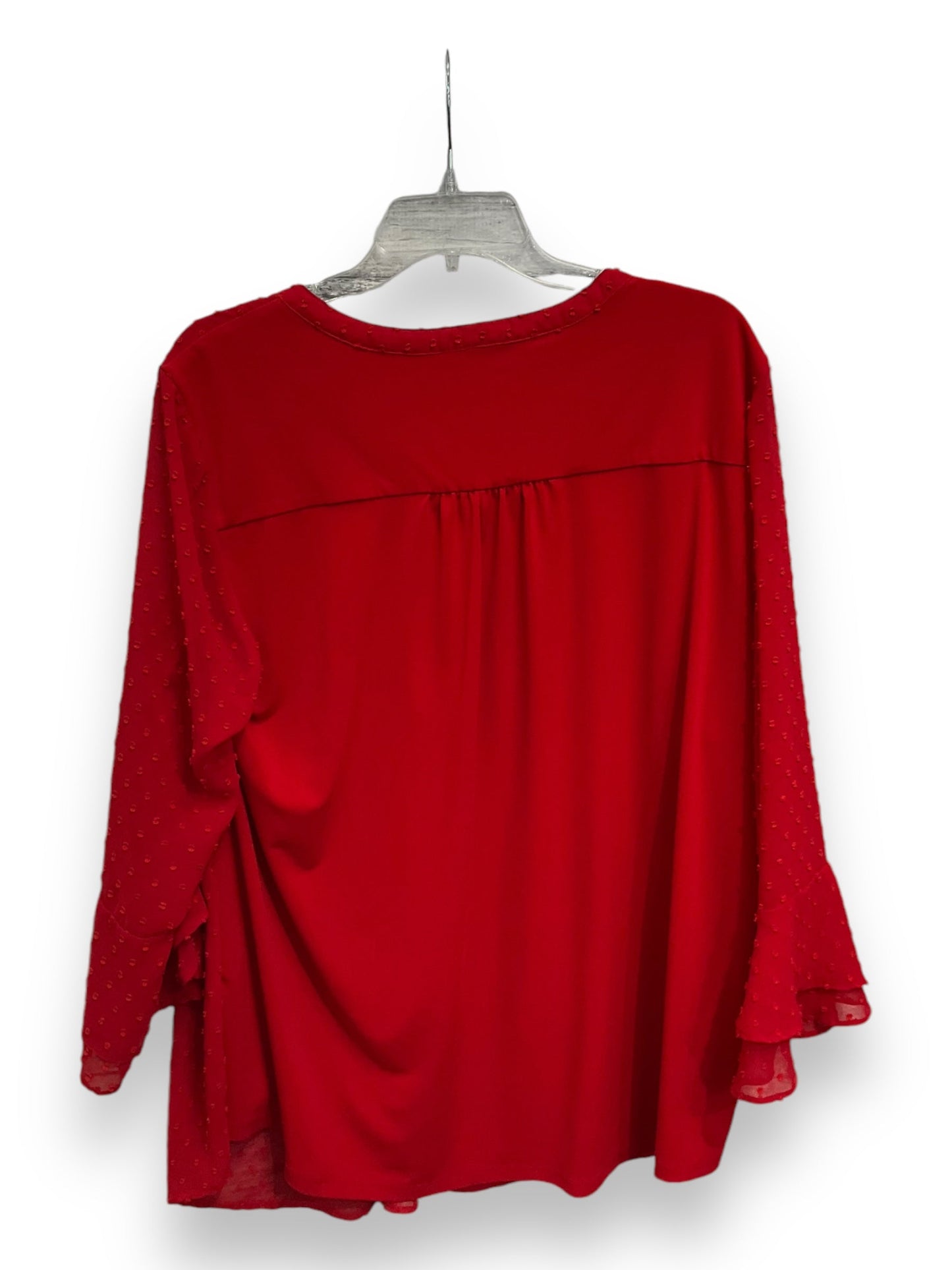 Top Long Sleeve Basic By Charter Club In Red, Size: Xxl