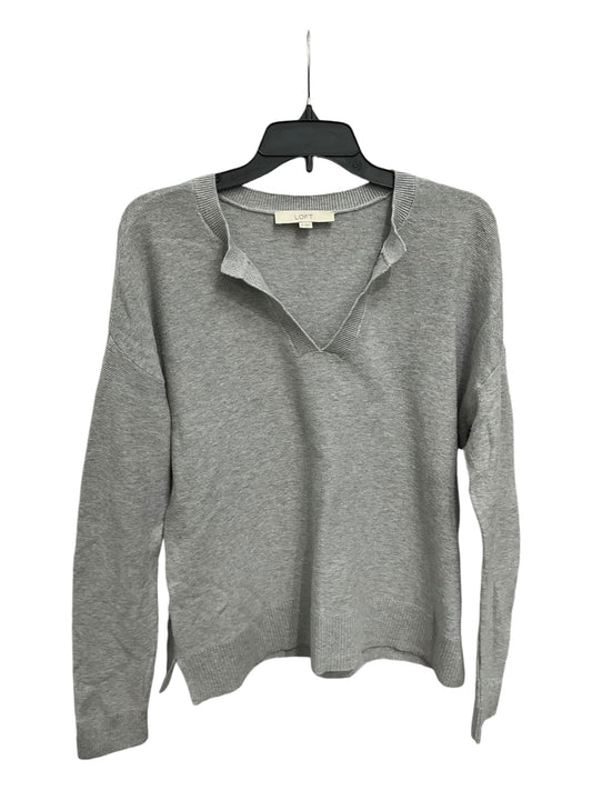 Top Long Sleeve Basic By Loft In Grey, Size: M