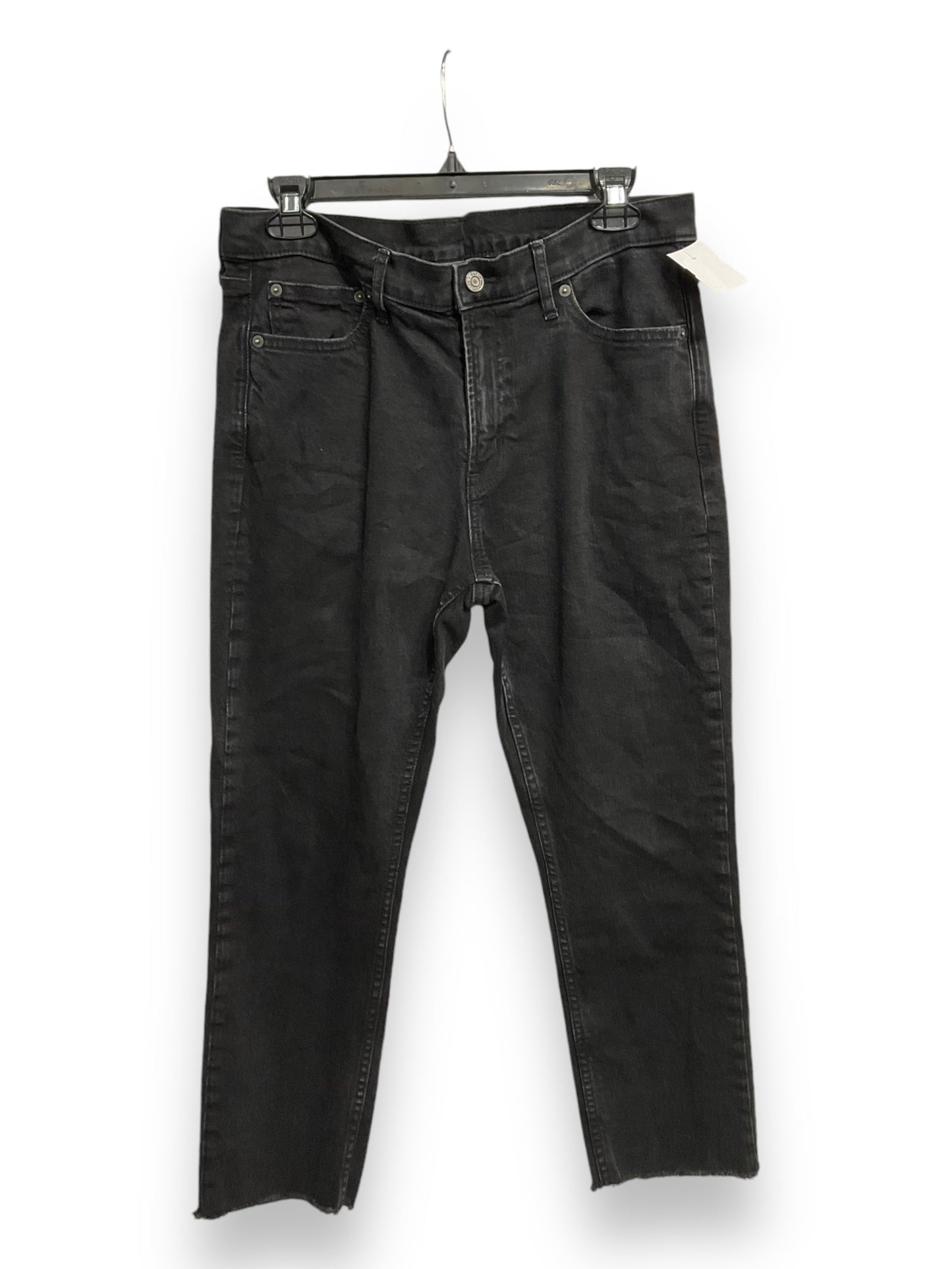 Jeans Straight By Gap In Black Denim, Size: 12