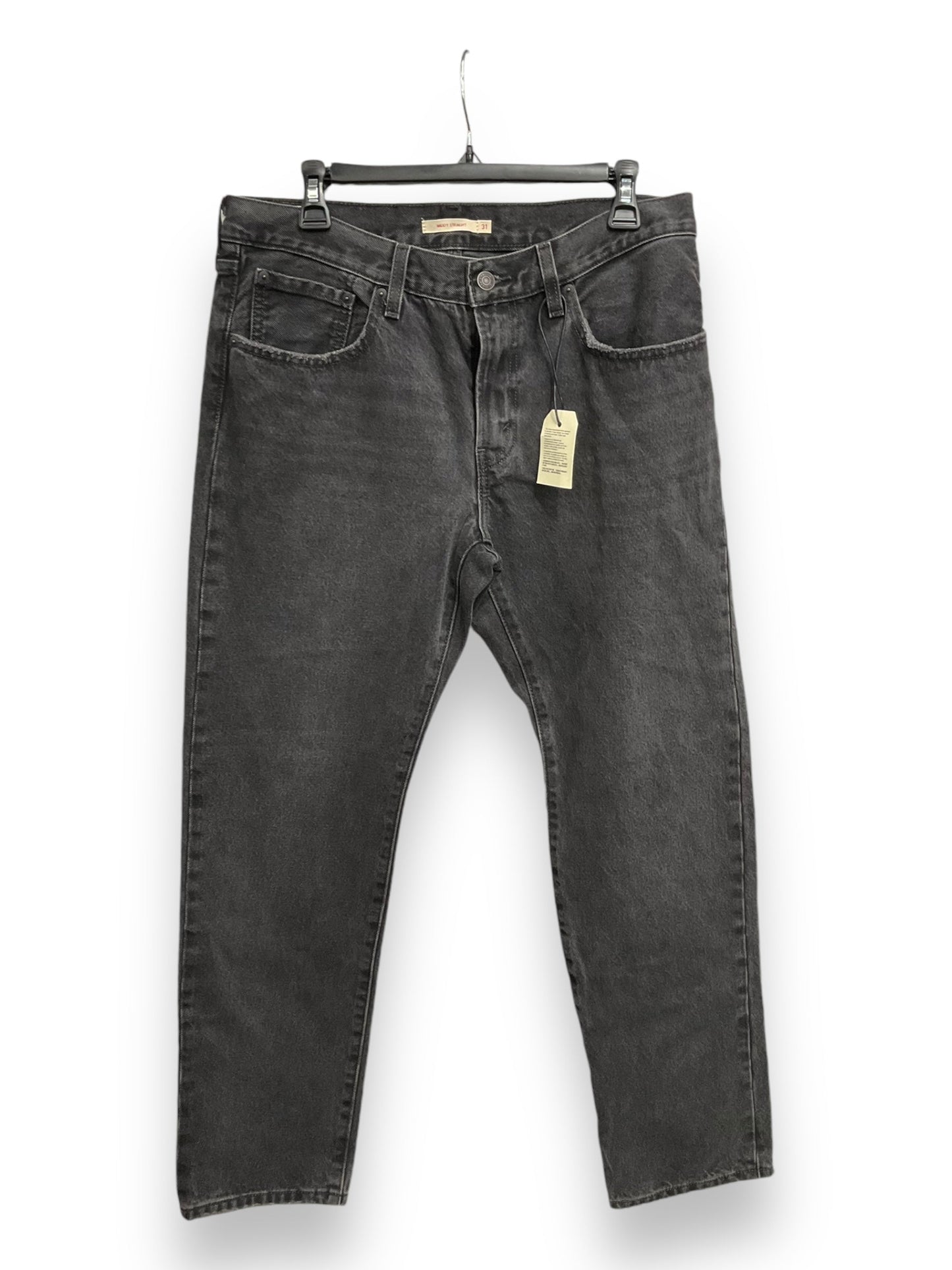 Jeans Straight By Levis In Black Denim, Size: 12