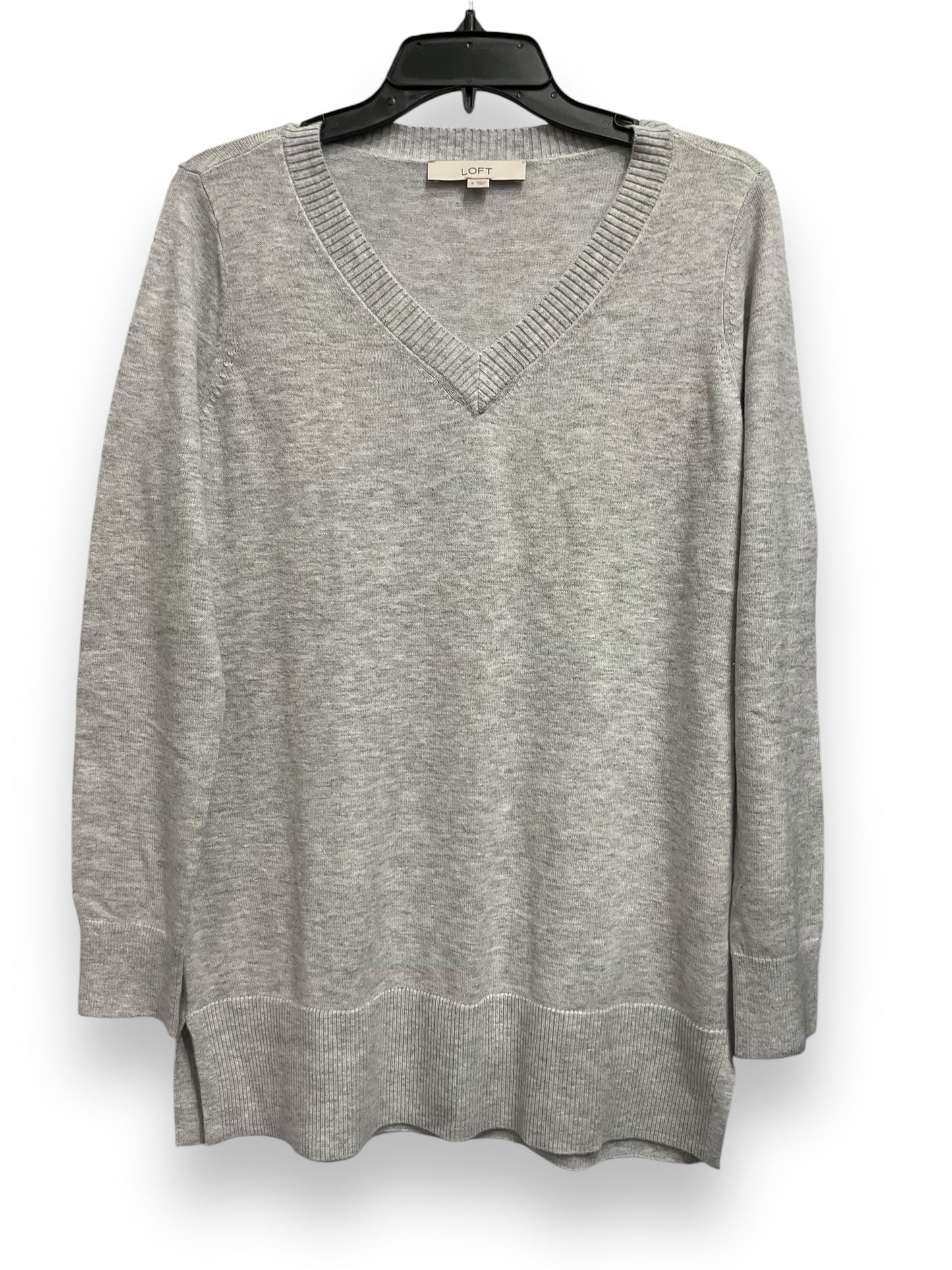 Top Long Sleeve Basic By Loft In Grey, Size: S