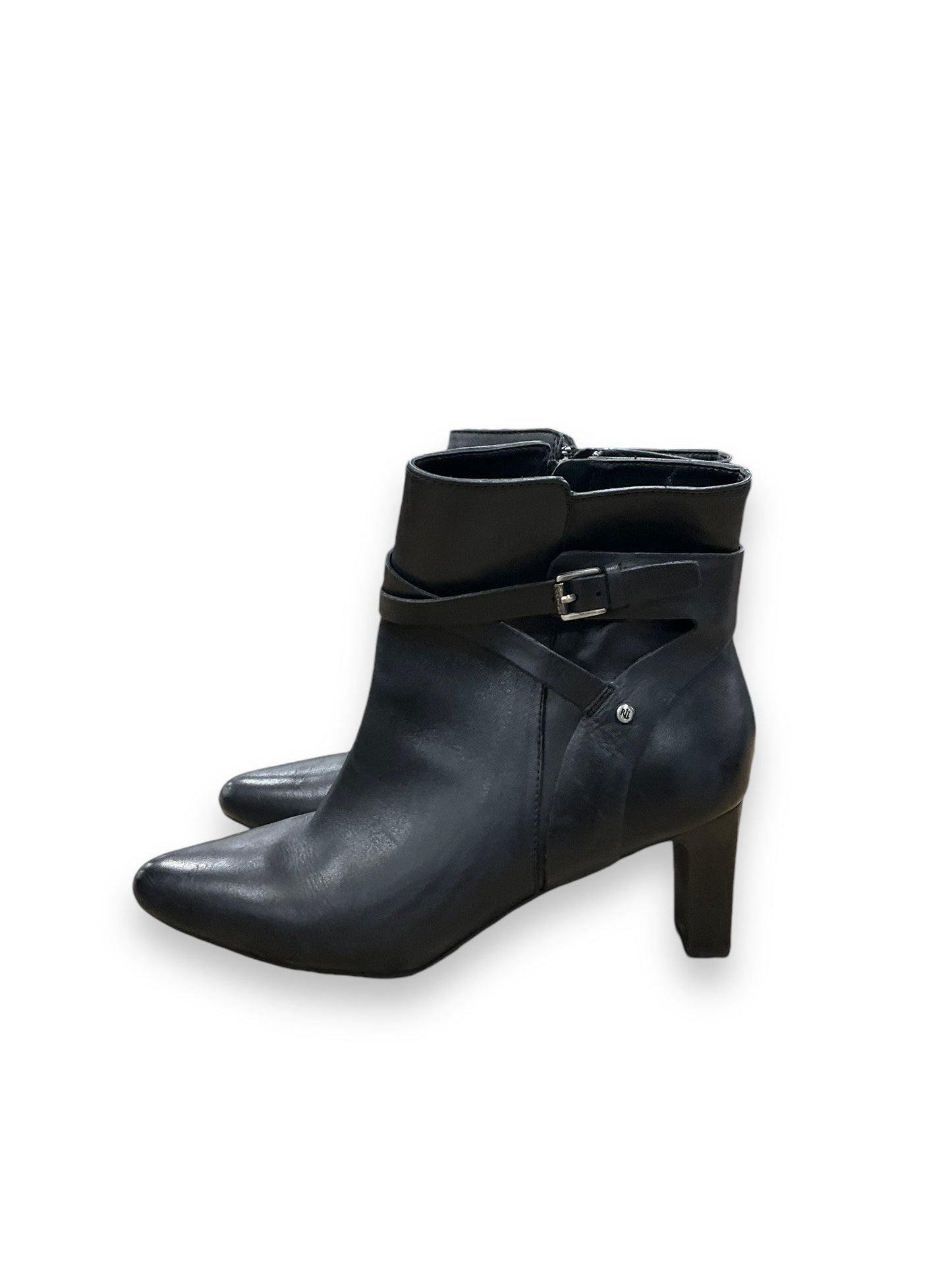 Boots Ankle Heels By Lauren By Ralph Lauren In Black, Size: 8