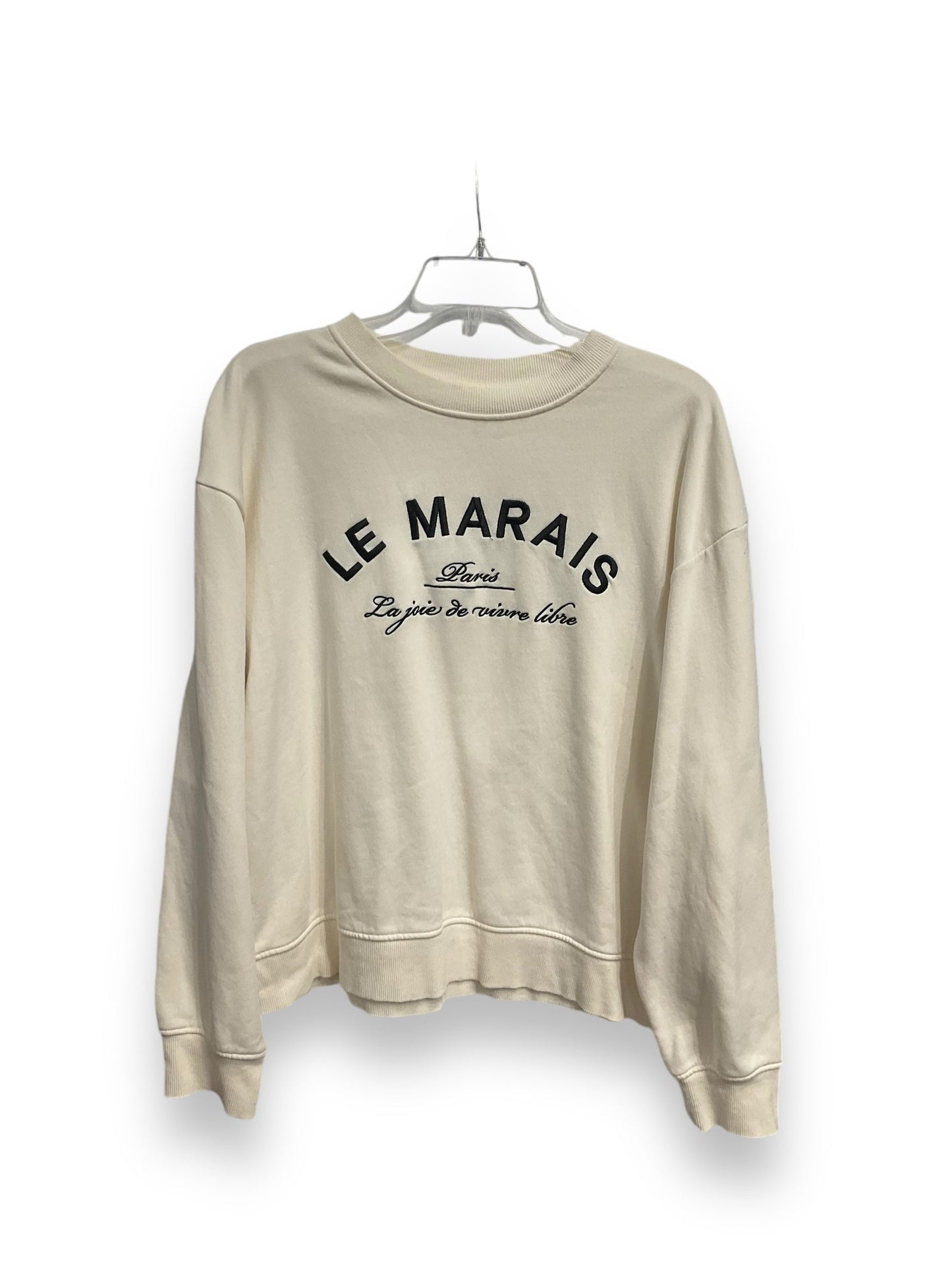 Sweatshirt Crewneck By H&m In Cream, Size: M