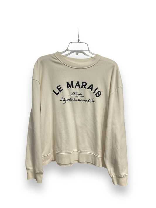 Sweatshirt Crewneck By H&m In Cream, Size: M