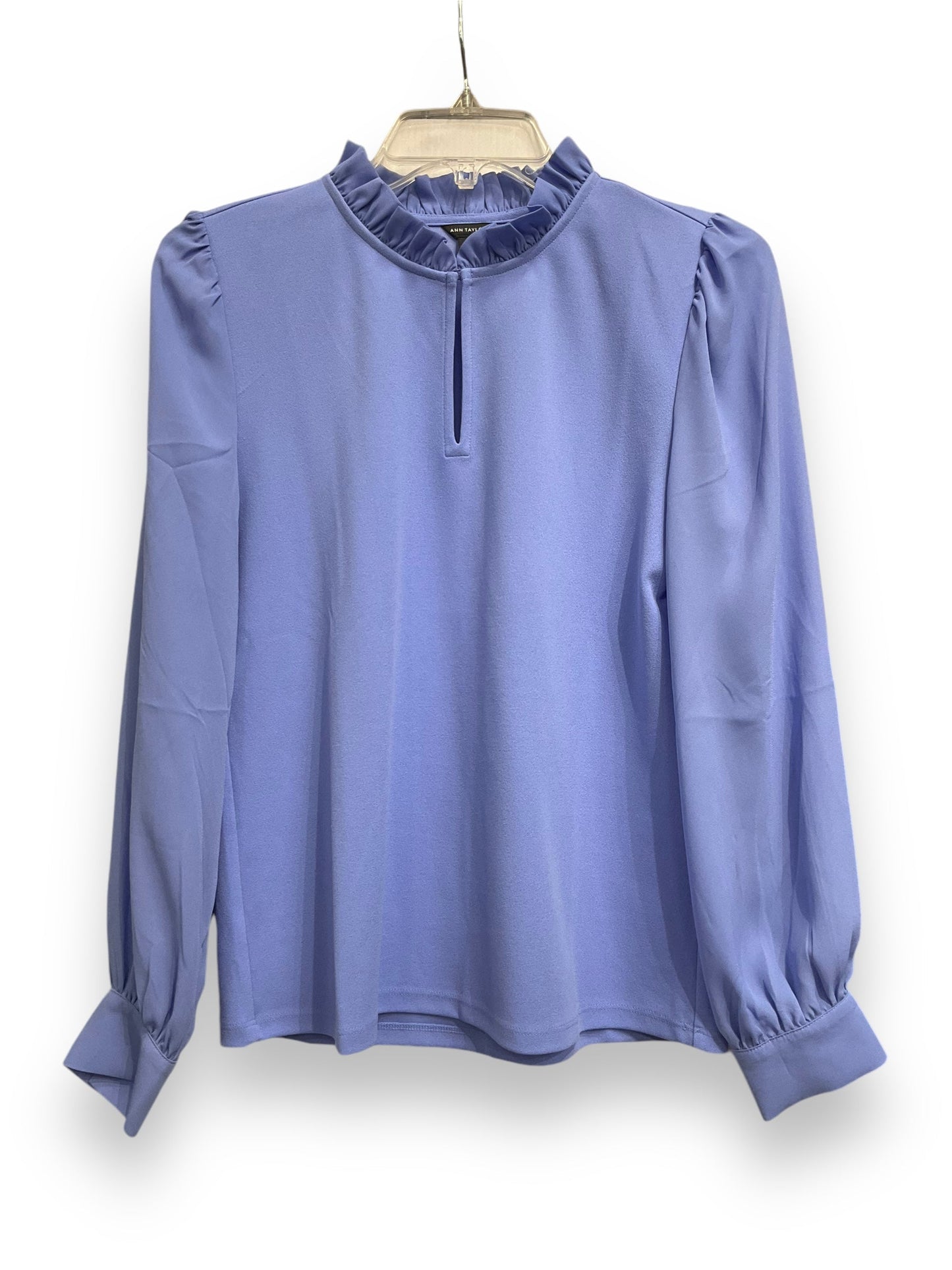 Blouse Long Sleeve By Ann Taylor In Blue, Size: S