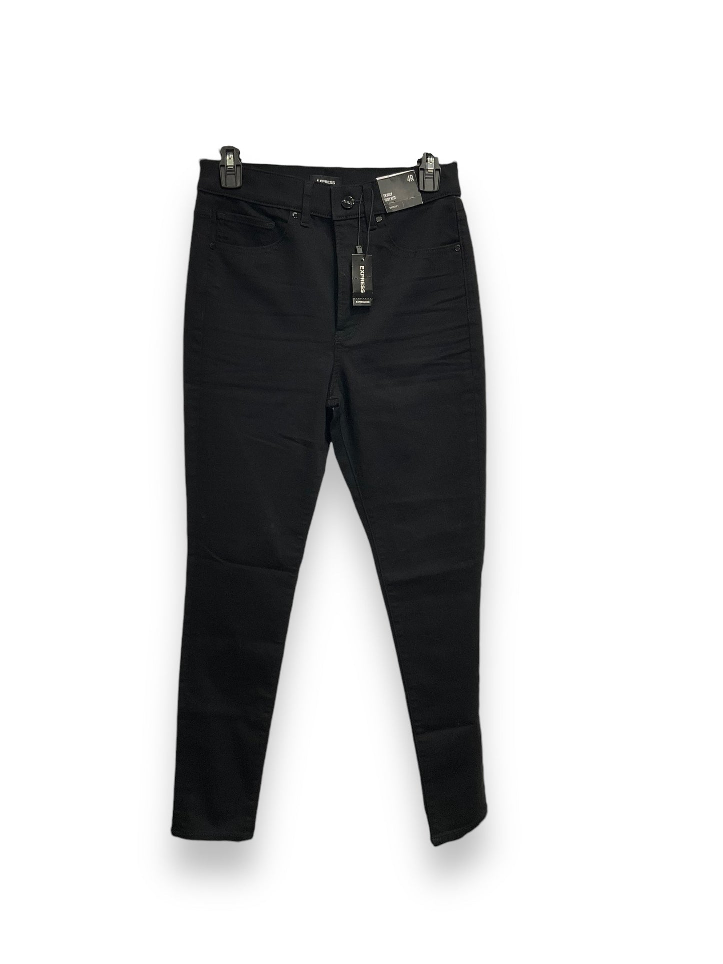 Jeans Straight By Express In Black Denim, Size: 4