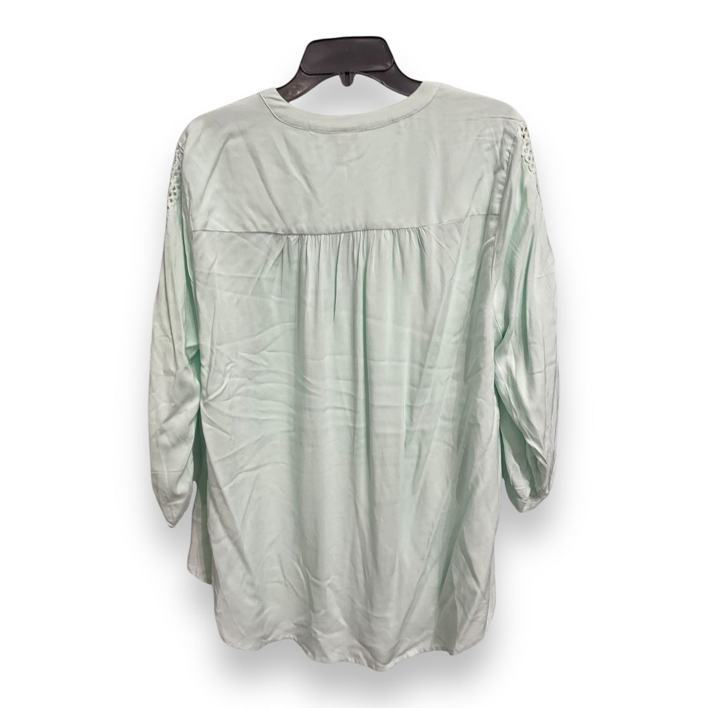 Blouse Long Sleeve By Torrid In Green, Size: 1x