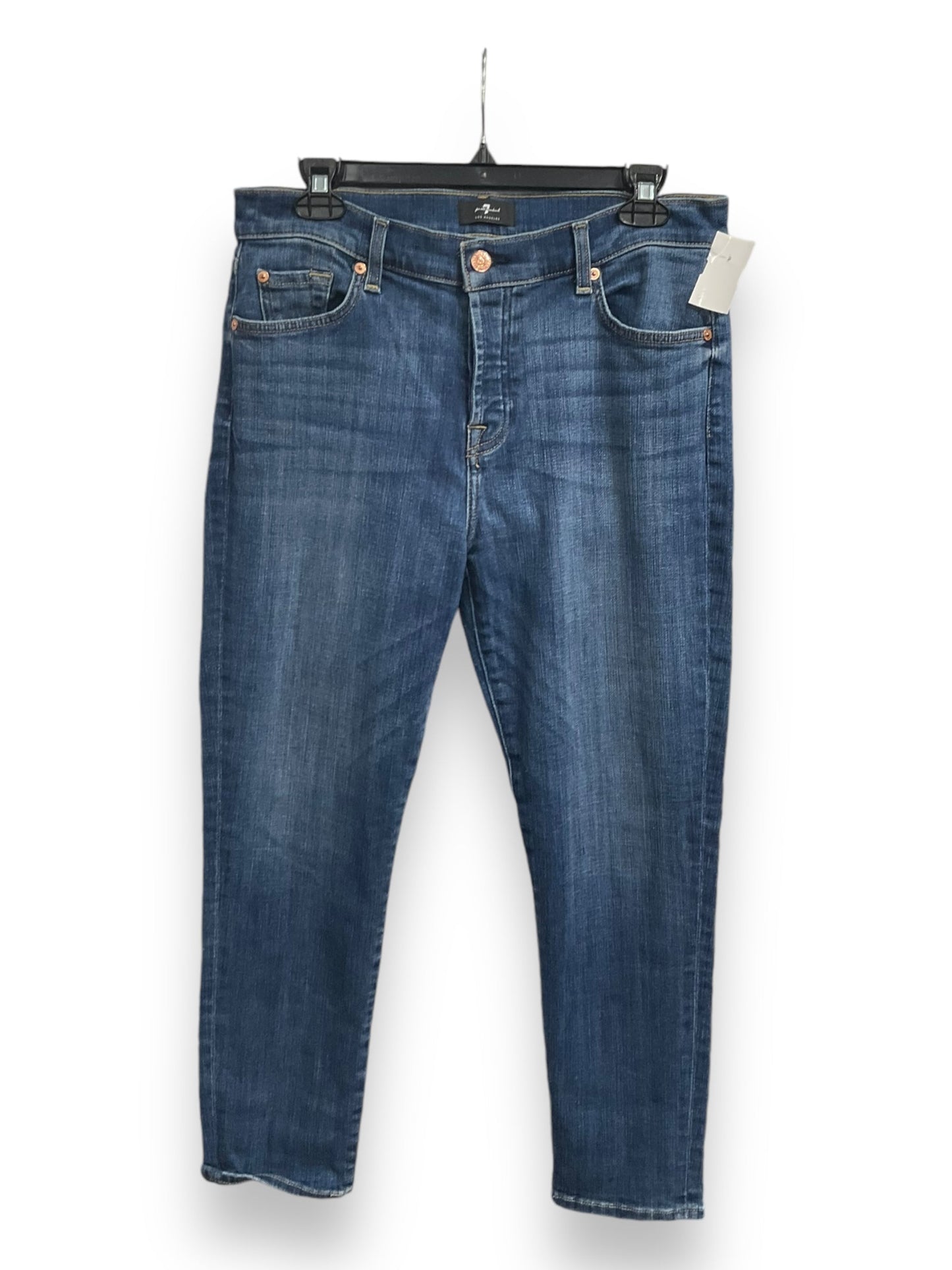 Jeans Skinny By 7 For All Mankind In Blue Denim, Size: 8