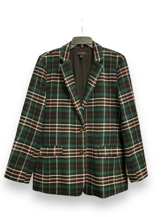 Blazer By Ann Taylor In Plaid Pattern, Size: L