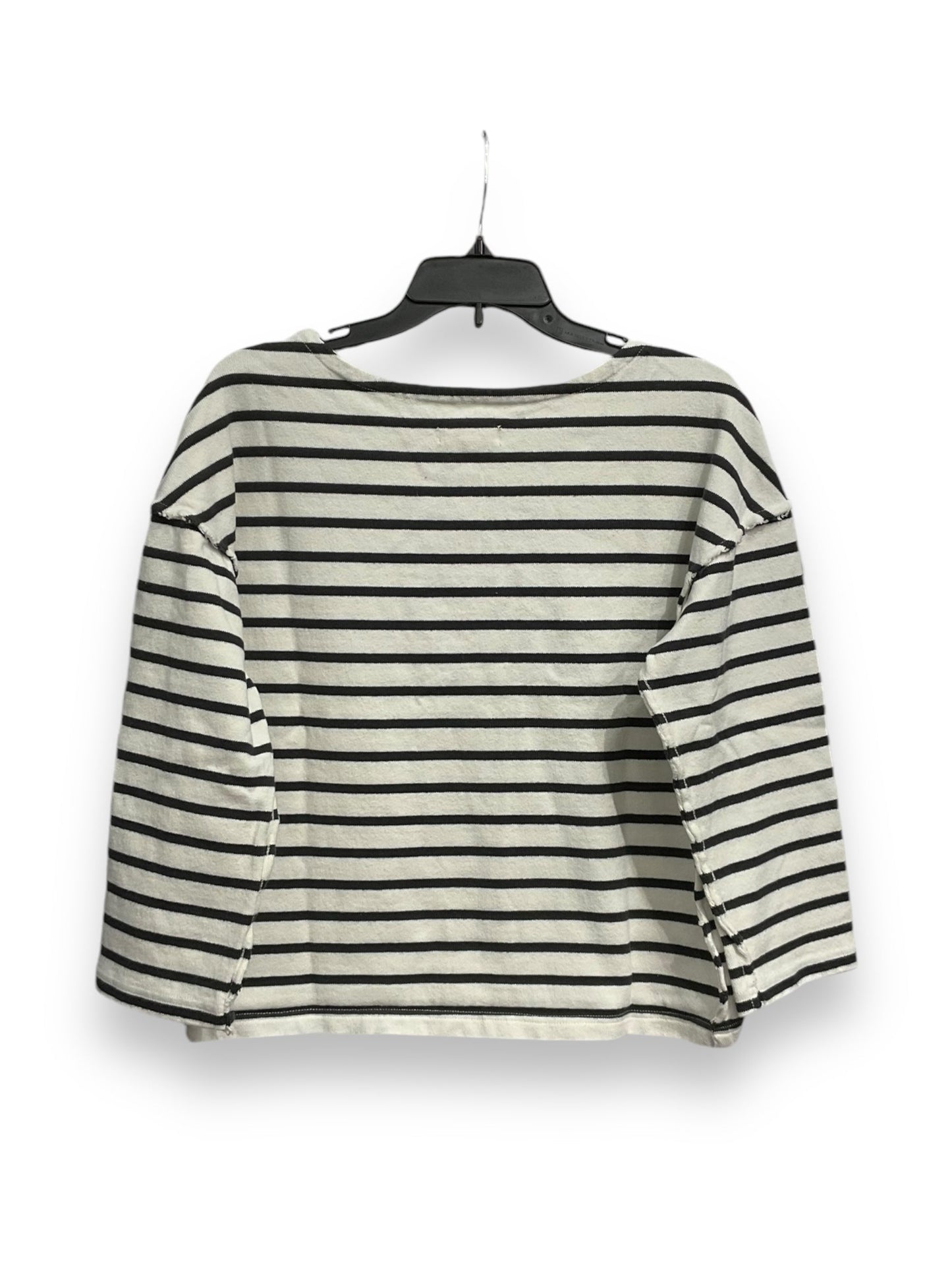 Top 3/4 Sleeve By Madewell In Striped Pattern, Size: M